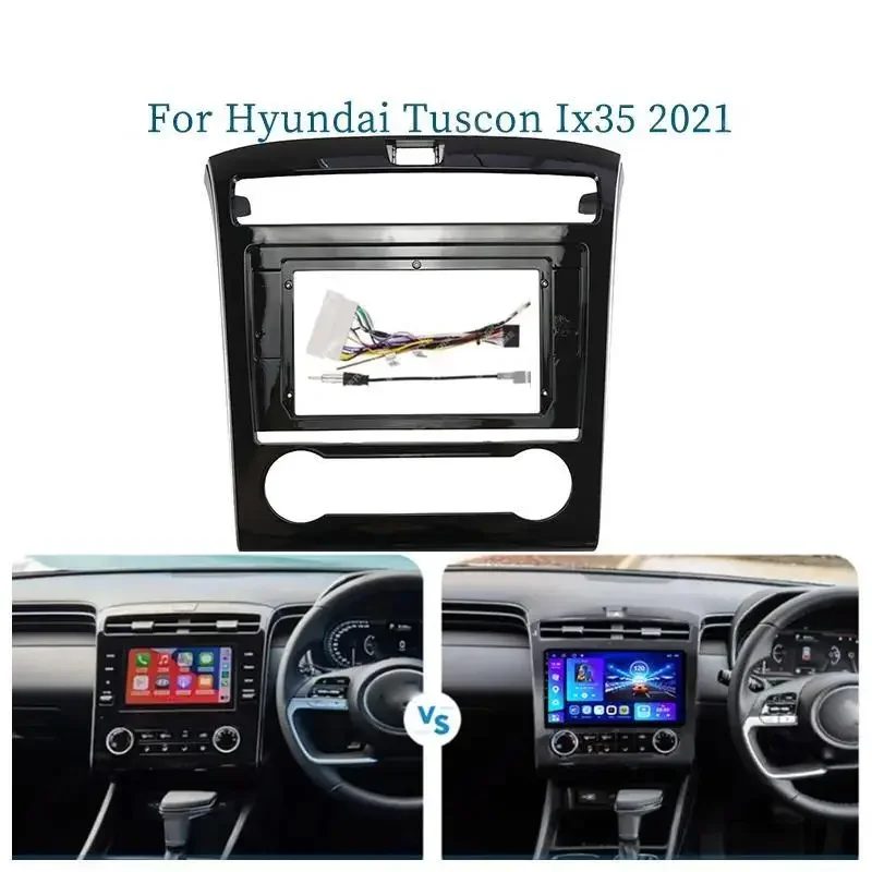10-дюймовый автомобильный адаптер для передней панели Canbus Box для Hyundai Tucson ix35 2021, комплект для установки приборной панели Android-радио
