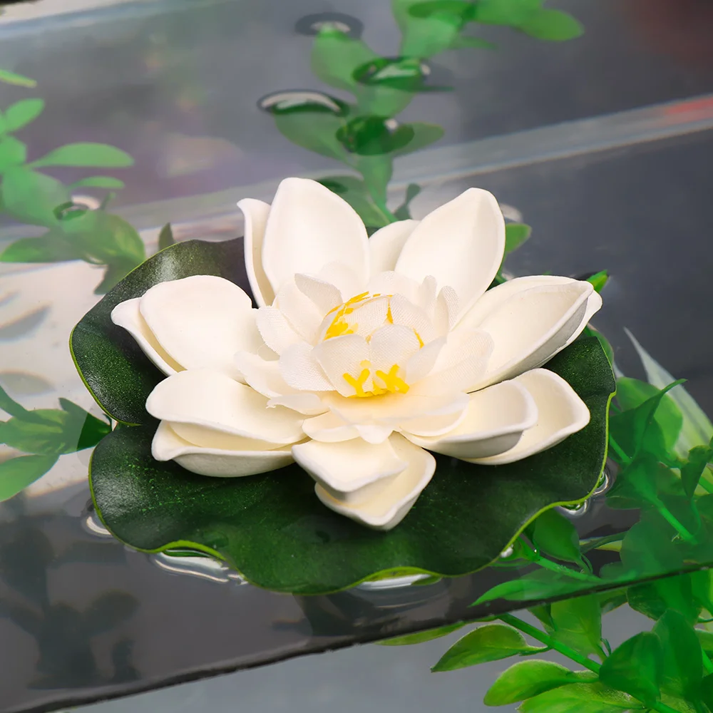 10-сантиметровый цветок Лотоса, искусственные поддельные зеленые листья, бассейн с лотосом, плавающая пена, свадебный орнамент в виде лотоса, украшение дома