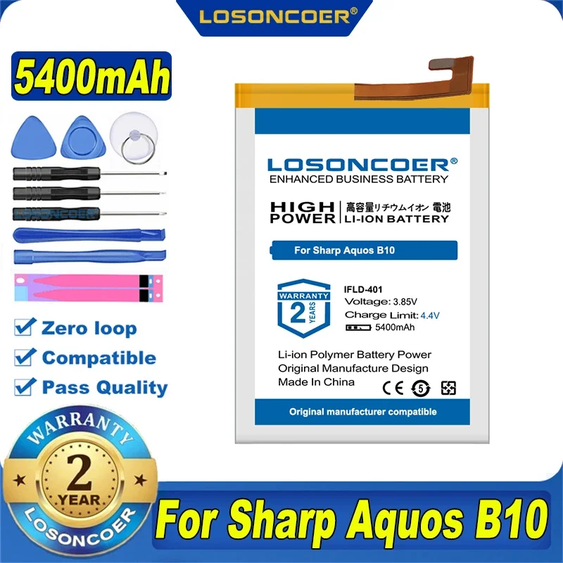 100% Оригинальный аккумулятор LOSONCOER NEW 5400mAh IFLD-401 Для Sharp Aquos B10 Для InFocus M5S MT6737/M7S IFLD40