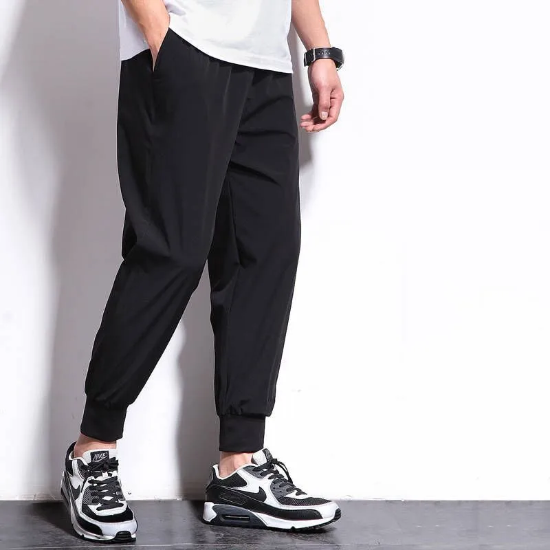 10XL Черные повседневные брюки Мужские Дышащие Мешковатые брюки Тренировочные брюки с эластичной резинкой на талии Оверсайз, Быстросохнущие штаны для бега трусцой, мужская уличная одежда