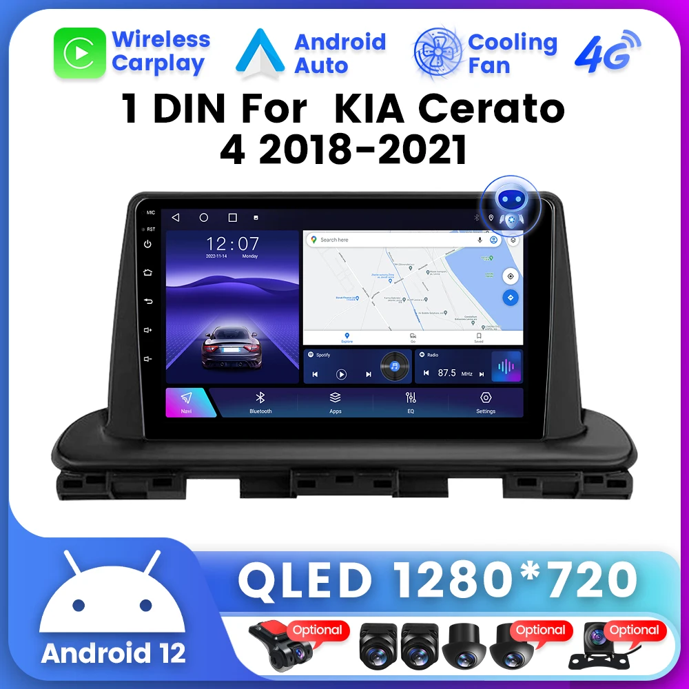 2 Din 8-Ядерный QLED Экран Для Kia Cerato 4 IV 2018-2021 Автомобильный Радиоприемник Мультимедийный Видеоплеер GPS Навигация Стерео Головное устройство BT5.0