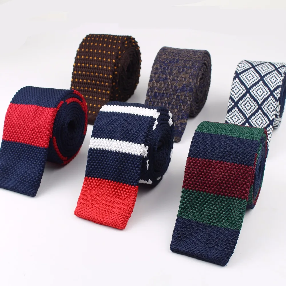 2018 Мужской красочный галстук, вязаные вязаные галстуки, Узкие тонкие Узкие тканые галстуки, узкие галстуки