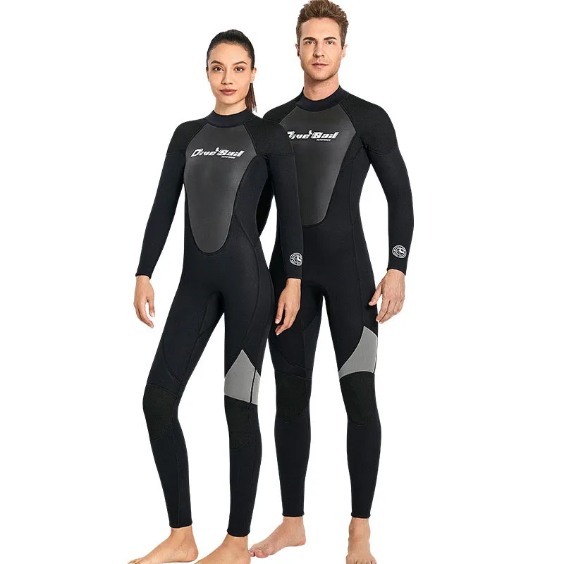 2022 Новый 3-миллиметровый цельный водолазный костюм с длинными рукавами, мужской утолщенный зимний гидрокостюм, женский купальник для подводного плавания, серфинга, высокоэластичный купальник