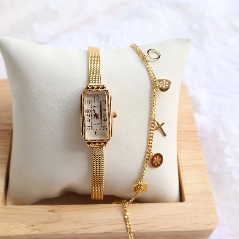 2022 латунные новые женские часы 24K золотые часы Вьетнам Shajin Японский простой стиль не выцветающий водонепроницаемый подарок для любовника и жены