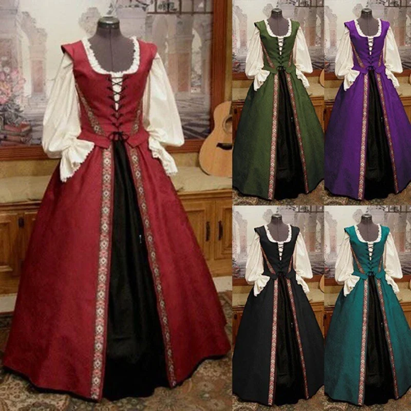 2023 Женские костюмы в готическом стиле, стимпанк, Мария-Антуанетта, барокко, средневековье, Викторианский Ренессанс, костюм, платье для карнавальной вечеринки