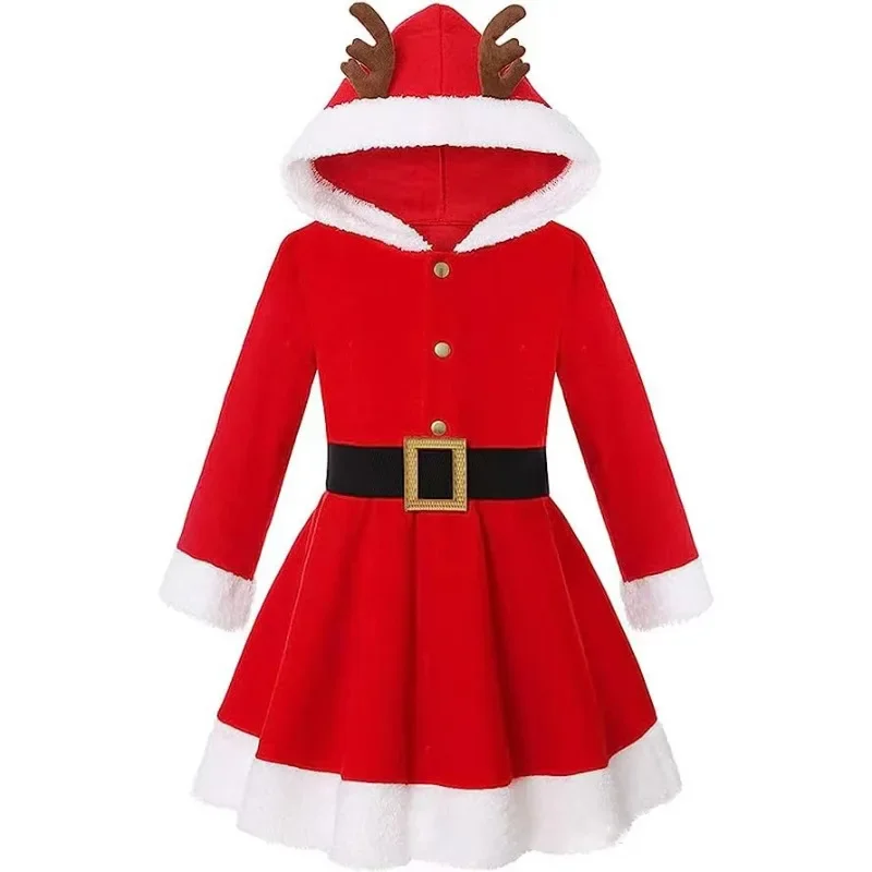 2023 Женское Рождественское Рождественское Леди Санта Клаус Косплей Костюм Сексуальное Женское Белье Зимнее Красное Платье С Длинным Рукавом украшения