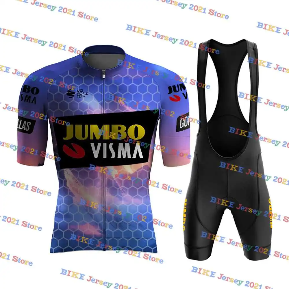 2023 Комплект Jumbo Visma Майо Комплектное Велосипедное Джерси Нагрудник Короткий комплект Дорожная велосипедная одежда Платье Костюм