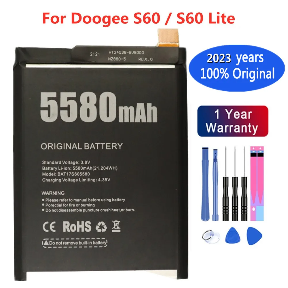 2023 Новый Оригинальный Аккумулятор 5580mAh BAT173605580 Для Мобильного смартфона Doogee S60/S60 Lite Bateria В наличии + Бесплатные Инструменты