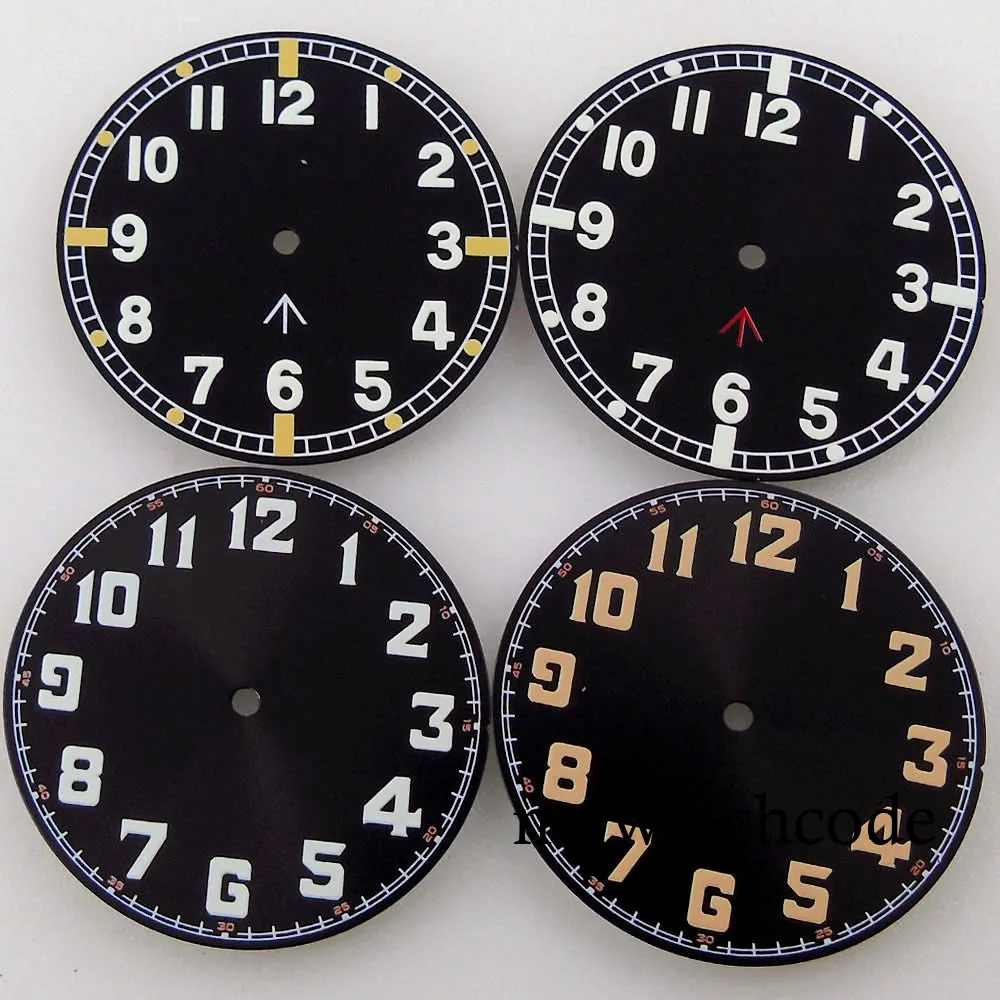 33,5 мм Черный Стерильный циферблат часов с Зеленой Светящейся Посадкой NH35 NH36 ETA2824 2836 PT5000 ST2130 Miyota82 DG2813 Механизм с автоподзаводом