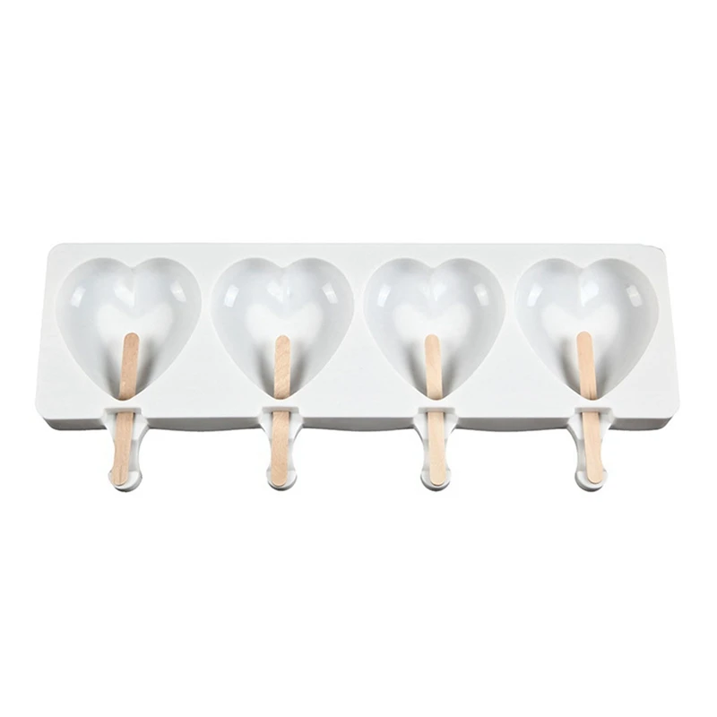 4 Сетки Силиконовая форма для приготовления мороженого Cakesicle Heart в форме сердца с милым сердечком, инструмент для изготовления аксессуаров DIY