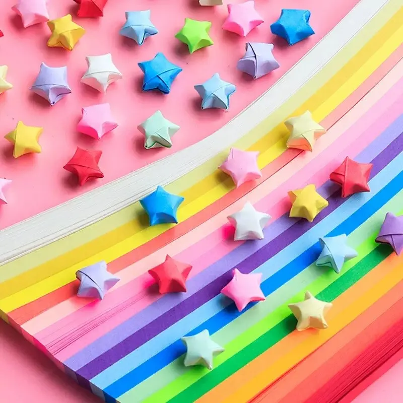 540 Листов Оригами Звезды Бумажные Полоски 27 Цветов Складная Бумага Красочная Двусторонняя Счастливая Звезда Оригами DIY Hand Arts Изготовление Подарков