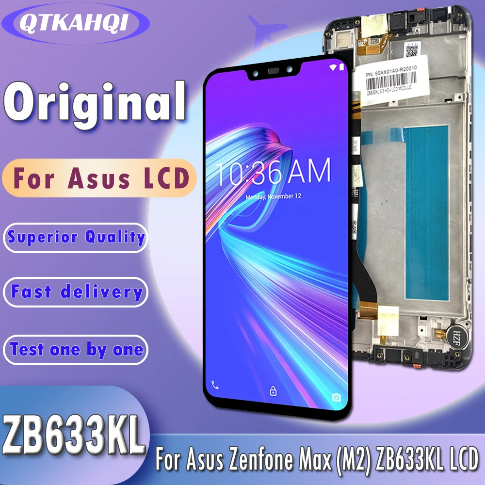 6,26-дюймовый ЖК-дисплей Для Asus Zenfone Max M2 ZB633KL ЖК-экран дисплея + Сенсорная панель Планшета Для Asus ZB633KL ZB632KL Lcd X01AD