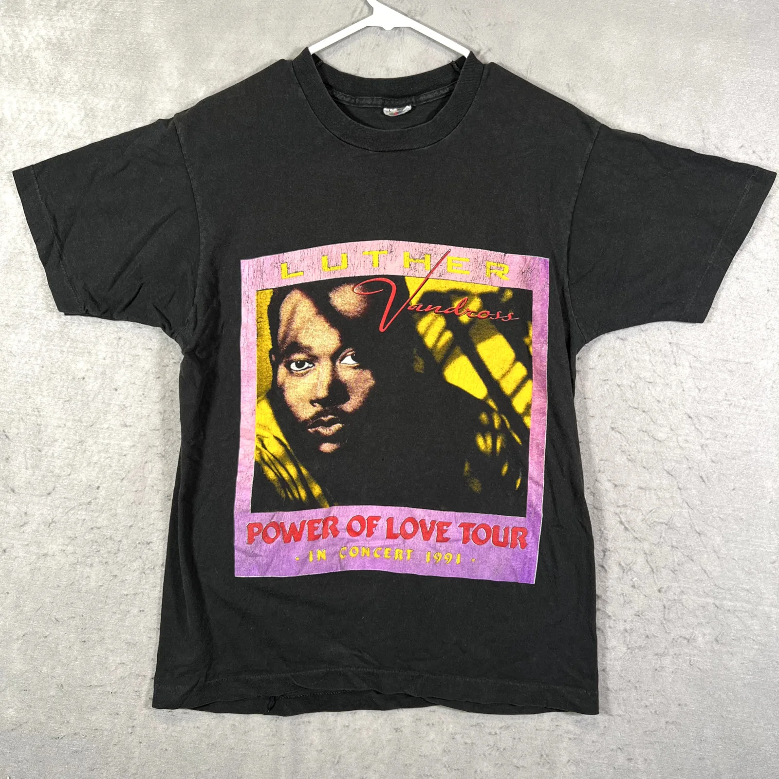 A1 Винтажная Футболка Luther Vandross Power Of Love Tour Concert 1991 Мужская Большого Размера Bk