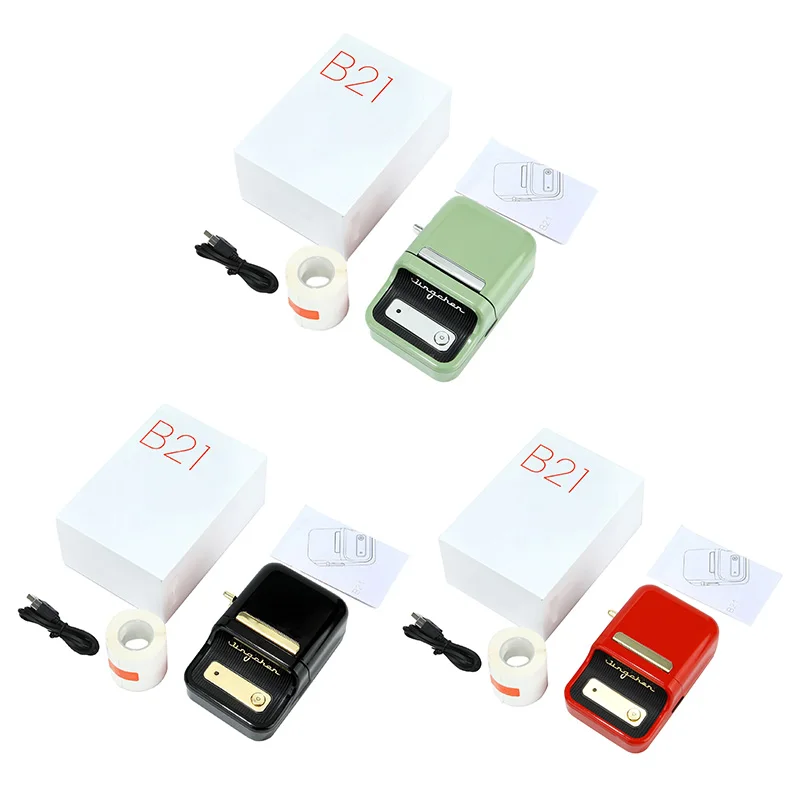 B21 Barcode Label Maker Беспроводной термопринтер для офиса Коммерческий карманный мини Bluetooth принтер с этикеткой