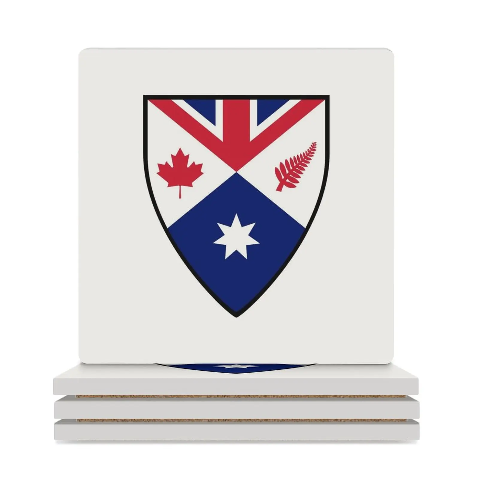 CANZUK: Канада, Австралия, Новая Зеландия, Великобритания (Дизайн щита) Керамические Подставки (Квадратные) набор кружек милый набор подставок для горшков