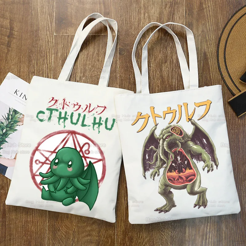 Cthulu And Lovecraft Ew People Ulzzang Shopper Bag С принтом, холщовая сумка-тоут, сумки, женская сумка, сумки через плечо в стиле Харадзюку
