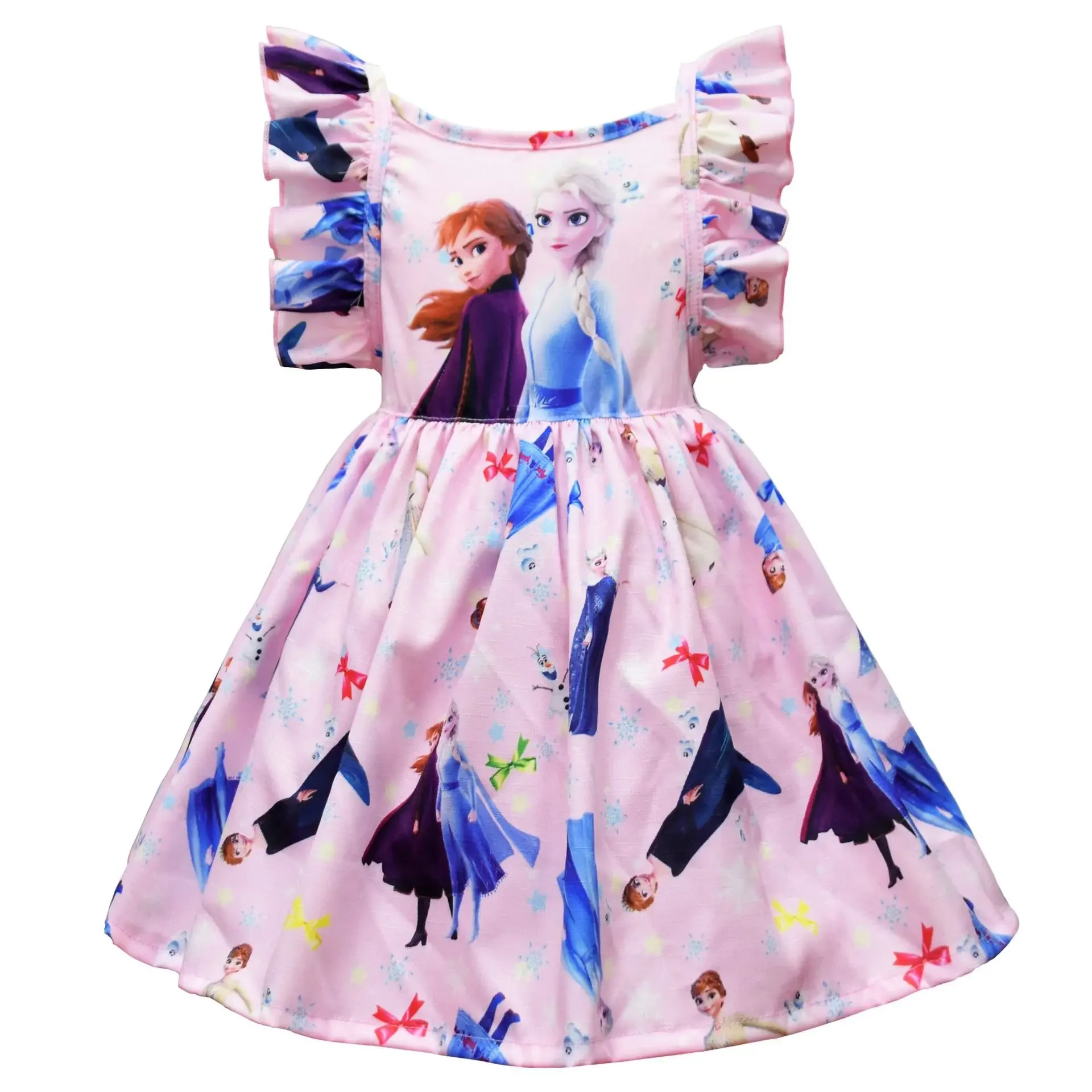 Disney Frozen 2 Летняя мультяшная юбка без рукавов с Эльзой, платье для девочек, юбка для девочек с Эльзой и Анной, детское милое платье