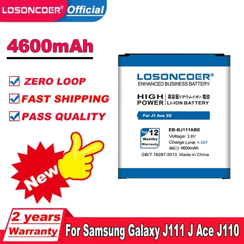 LOSONCOER 4600 мАч EB-BJ111ABE Аккумулятор Для Samsung Galaxy J1 J Ace J110 SM-J110F J110H J110F J110FM