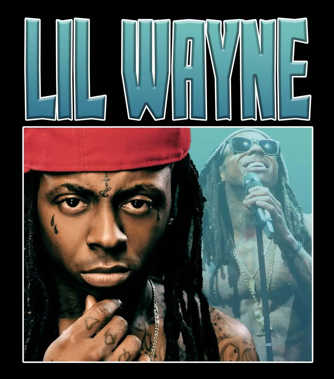 Lil Wayne PNG дизайн бутлеговой футболки рэпера хип-хопа 90-х Svg Вектор svg 300 точек на дюйм (1)