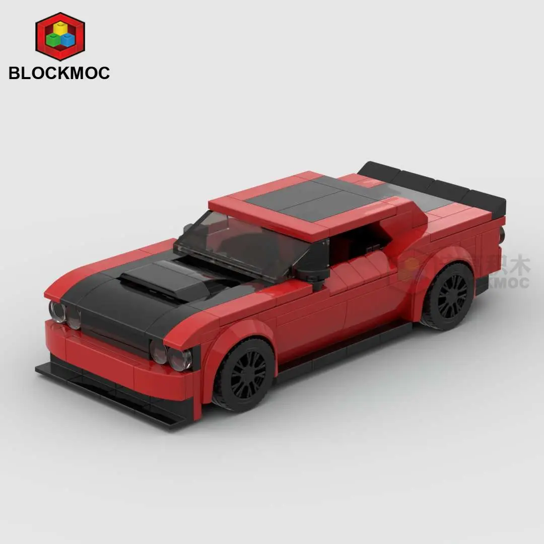 MOC Bricks Dodge Challenger Srt Demon Racing Спортивный автомобиль, чемпион по скорости, гонщик, строительные блоки, гаражные игрушки для мальчиков, подарки