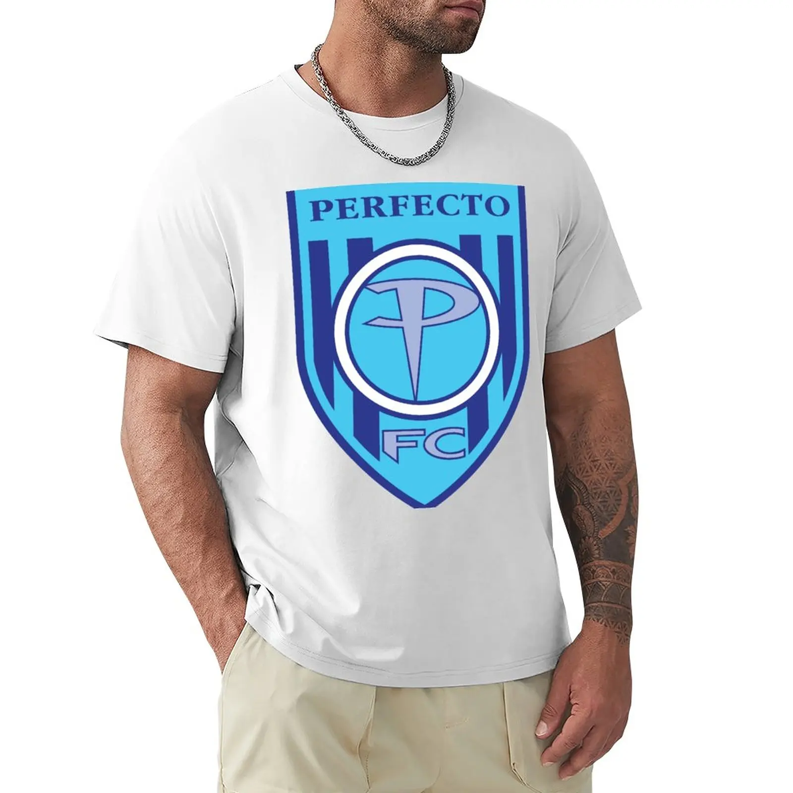 Perfecto For Clubs (голубой цвет) Футболка с принтом животных для мальчиков, одежда с аниме, спортивные фанаты, облегающие футболки для мужчин