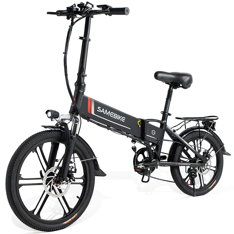 Samebike Аккумулятор 48 В 12,8 АЧ, высокоскоростной бесщеточный мотор-редуктор мощностью 500 Вт, 7-ступенчатый маленький складной городской велосипед SHIMANO