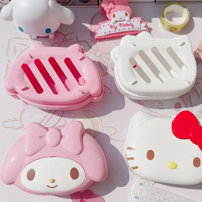 Sanrio Hello Kitty Melody С мультяшным рисунком, Мыльница для ванной Комнаты, Раковина С крышкой, Сливной лоток для мыла для домашнего белья