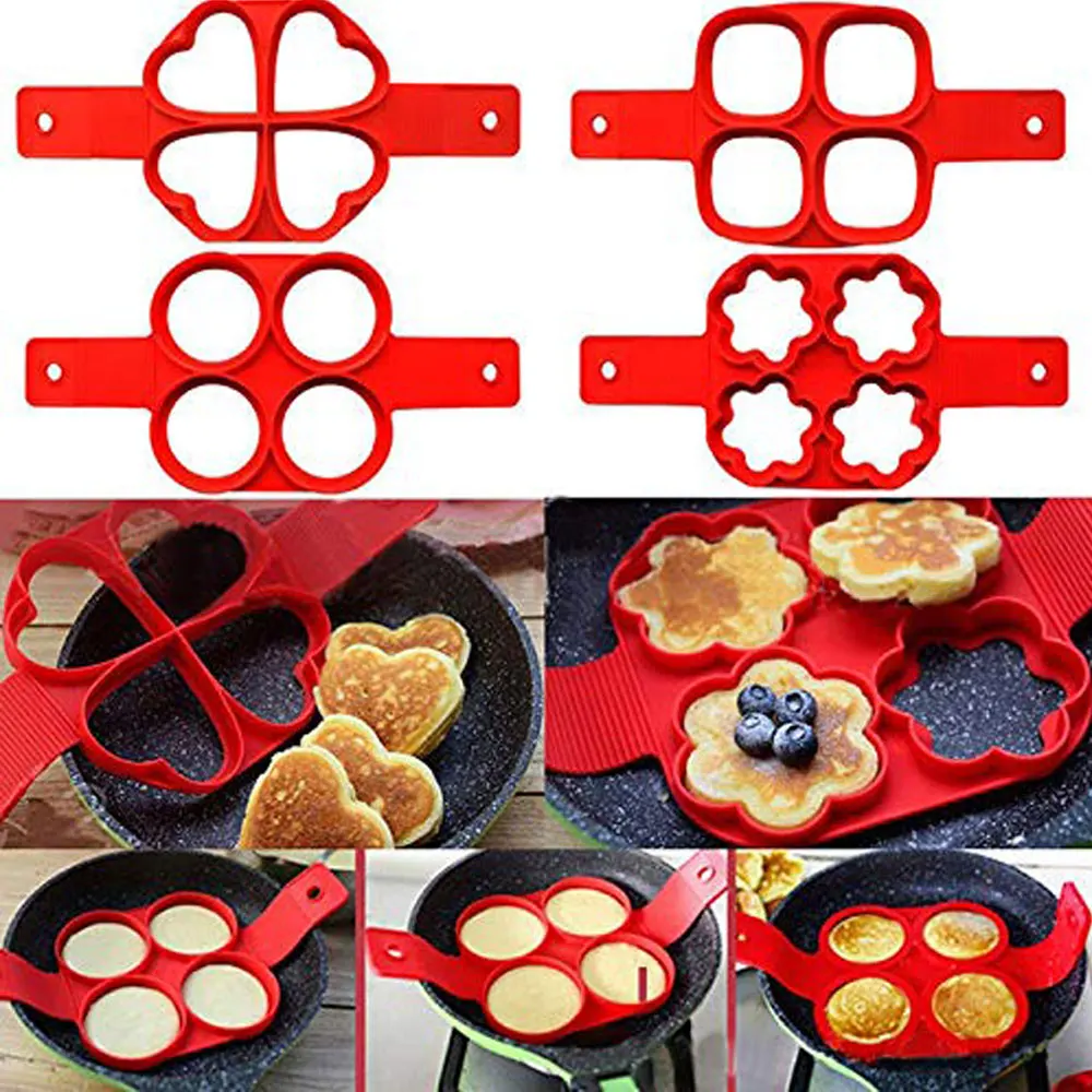 Silicone Fried Egg Pancake Baking Mold Household Durable Gadget Kitchen Accessories для кухни полезные вещи