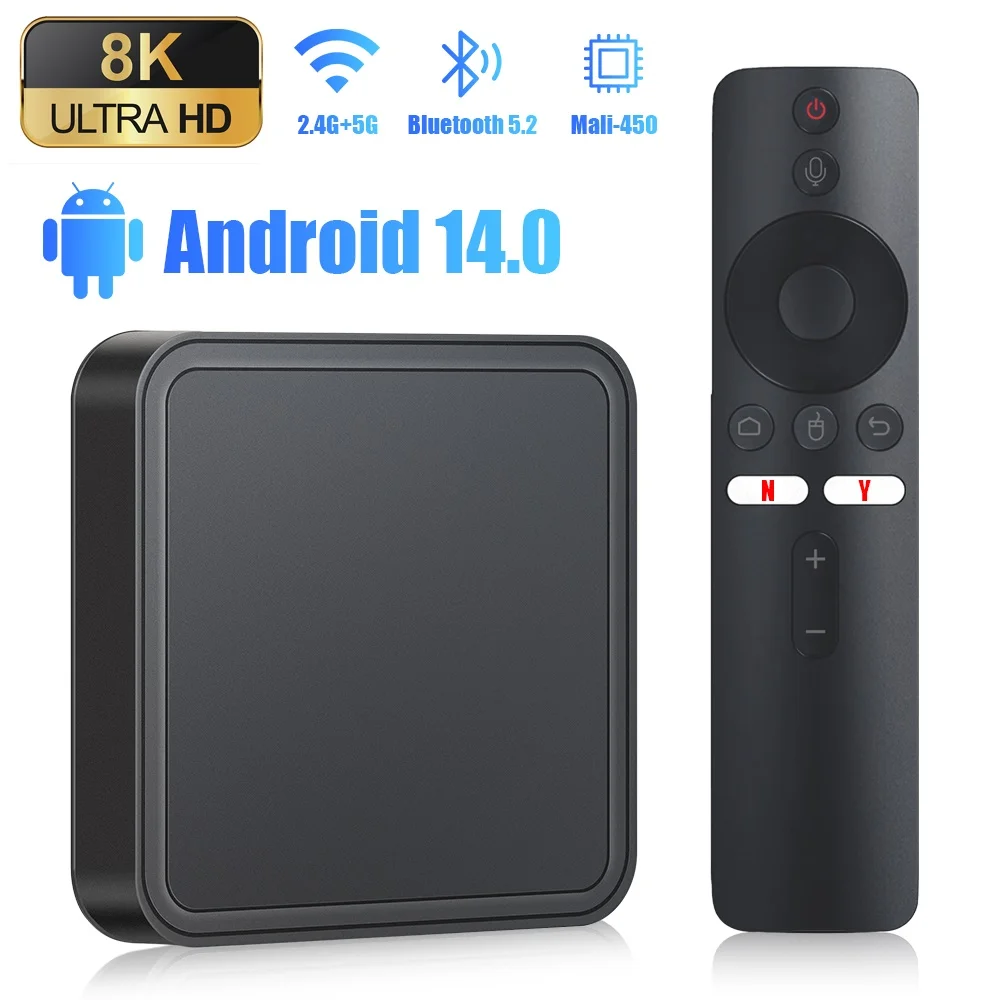 TV98 PRO ATV Smart TV Box Android 14 Allwinner H313 Четырехъядерный 2,4 G/5G Двойной Wifi BT 5,2 8K HD медиаплеер 2G 8G телеприставка