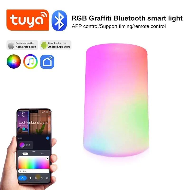 Tuya Bluetooth Smart Sleeping Wake-up Nightlight App Удаленный Домашний прикроватный светильник для спальни Alexa Google Home Voice Assistant