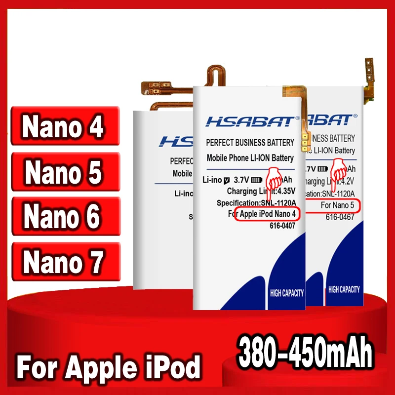 Абсолютно новый аккумулятор для iPod Nano 5 5-го поколения для iPod Nano 4-го 4-го поколения для iPod Nano 6-го 6-го поколения 8 ГБ 16 ГБ для iPod Nano 7-го 7-го поколения
