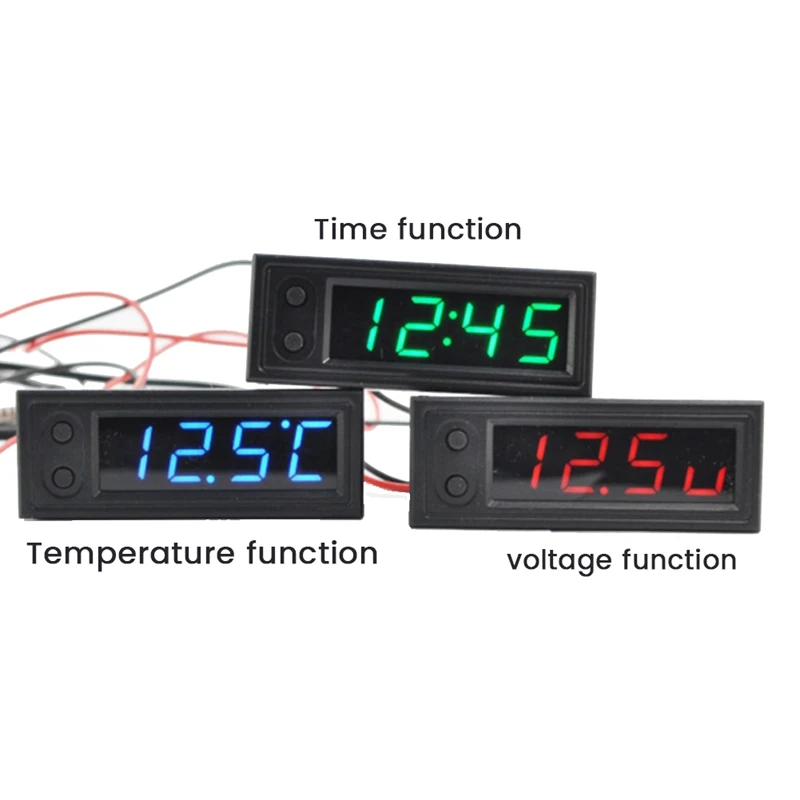 Автомобильные часы Универсальные автомобильные Цифровые Часы Дата 3 В 1 ЖК-дисплей Электронная температура Серебристая отделка