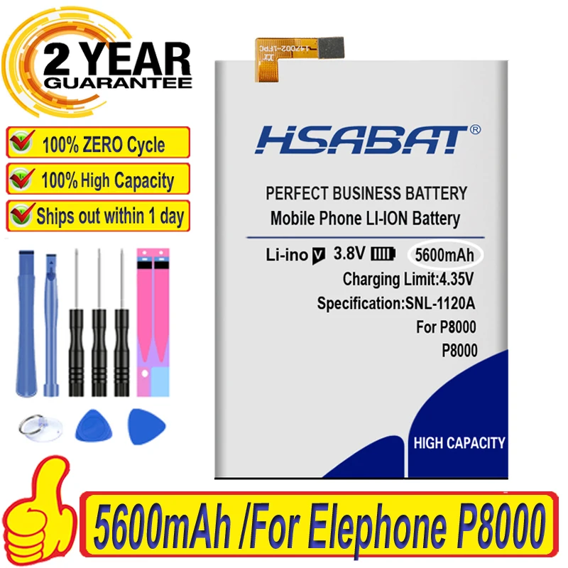 Аккумулятор HSABAT 5600mAh для Аккумуляторов Elephone P8000