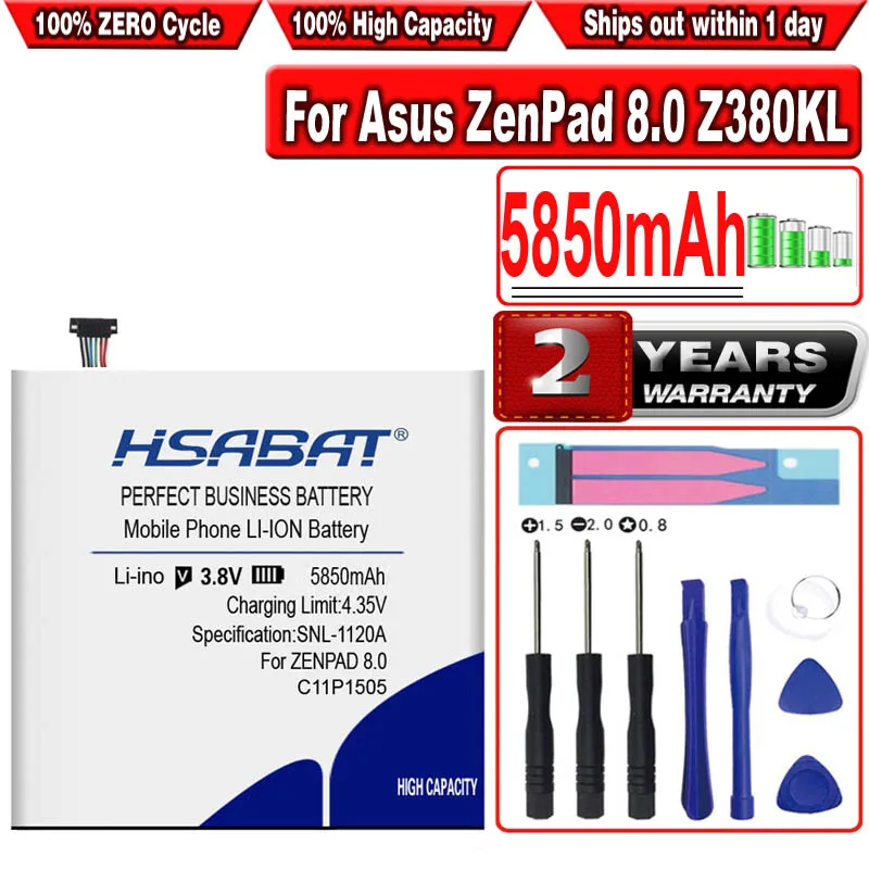 Аккумулятор HSABAT 5850mAh C11P1505 Для Asus ZenPad 8.0 Z380KL P024 Z380C P022 Z380CX