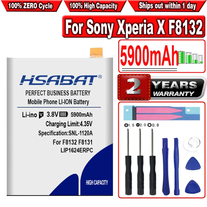 Аккумулятор HSABAT 5900mAh LIP1624ERPC для Sony Xperia X Performance XP F8132 F8131