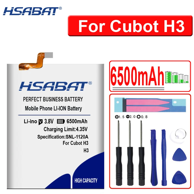 Аккумулятор HSABAT 6500mAh для CUBOT MANITO/X6/NOTE S/Note Plus/Rainbow/P9/MAGIC/X15/R11/X18/H3/Dinosaur/ MAX /S208 A S208A