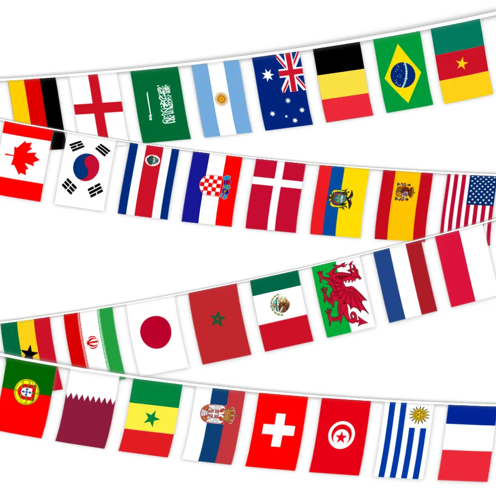 Бесплатная доставка По всему миру, Национальные флаги 20 шт., подвешенные на веревочке, Страны по всему миру, подвесной баннер, декор из флагов на открытом воздухе