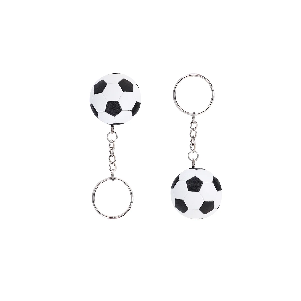 Брелки для ключей с футбольным мячом 2ШТ 4 см для детских вечеринок и школьных карнавальных призов (черный)