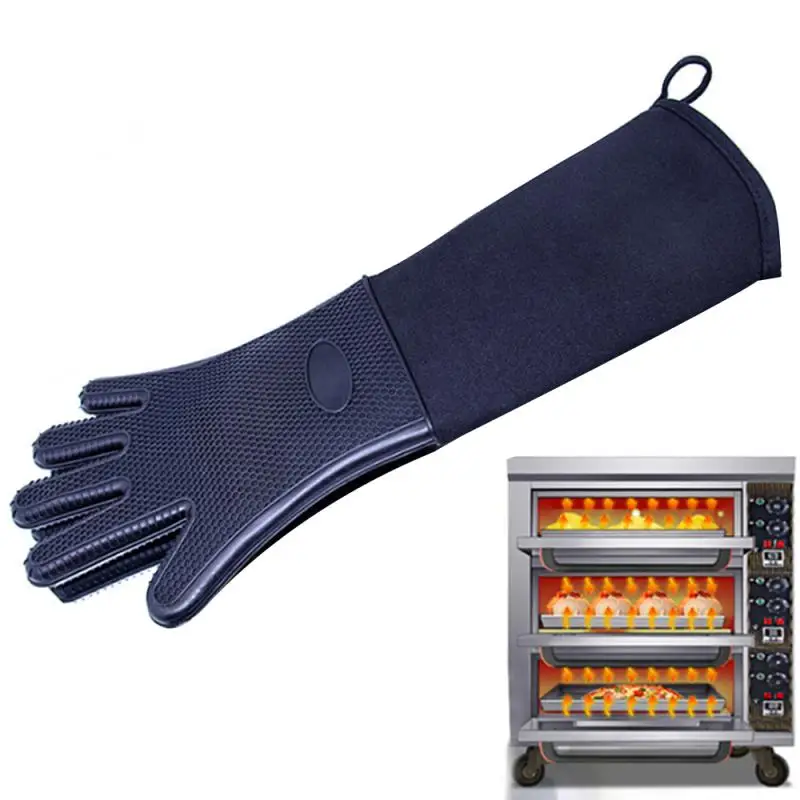 Бытовые перчатки для барбекю, Термостойкие перчатки, Силиконовые рукавицы для выпечки, перчатки для барбекю, теплоизоляционные перчатки для микроволновой печи, рукавицы
