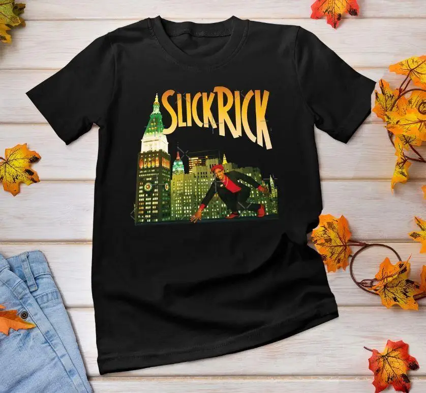 Винтажная мужская футболка Slick Rick Rap в стиле хип-хоп, черная, унисекс, все размеры S-5XL