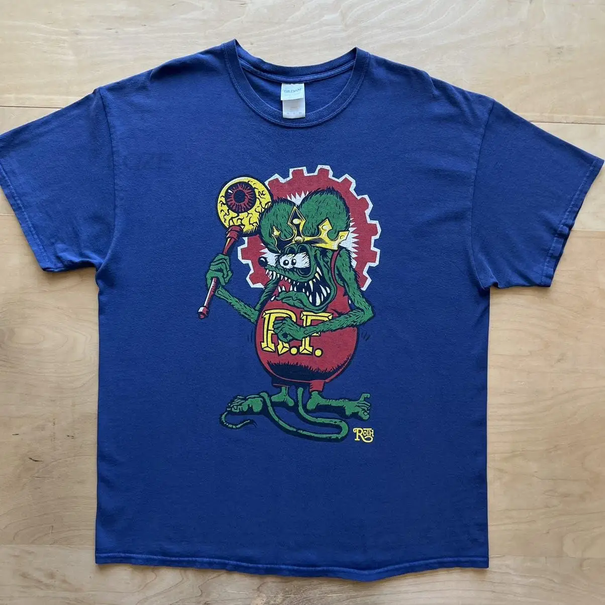 Винтажная рубашка Rat Fink Ed Roth XL Blue Y2K Grunge Rock GOT