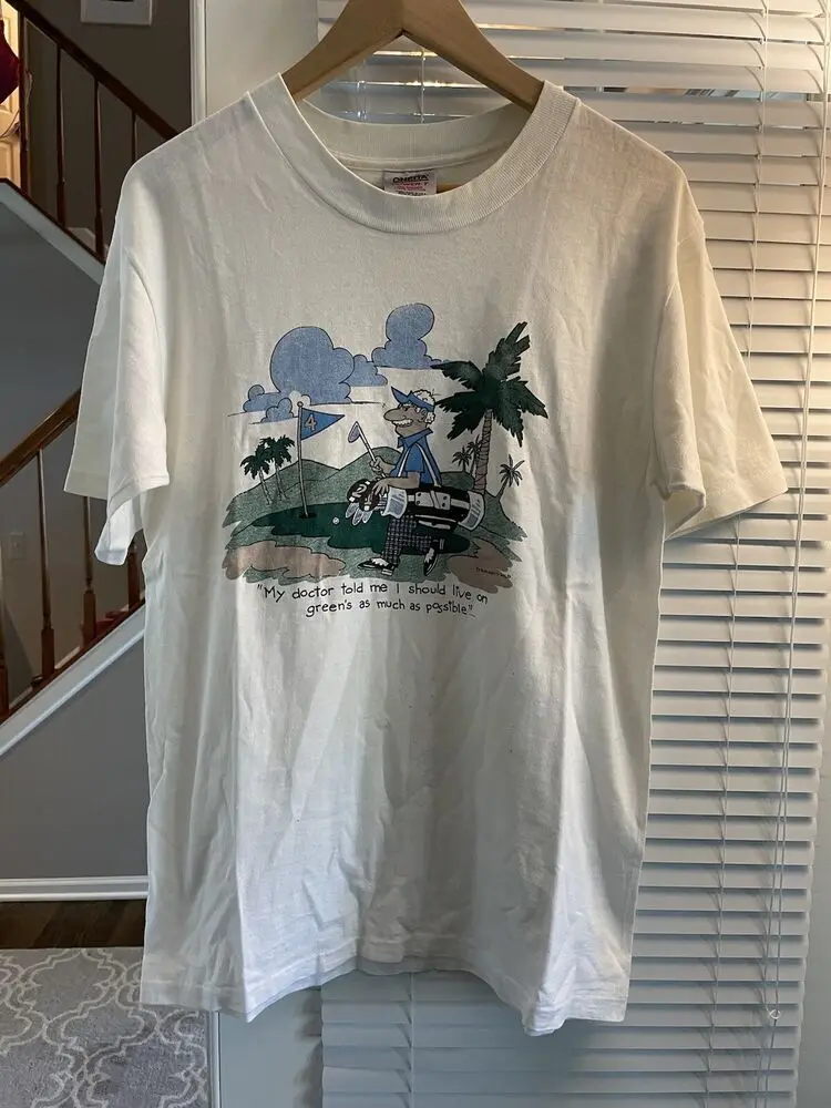 Винтажная футболка для гольфа 90-х годов, футболка для взрослых с юмором большого размера, L