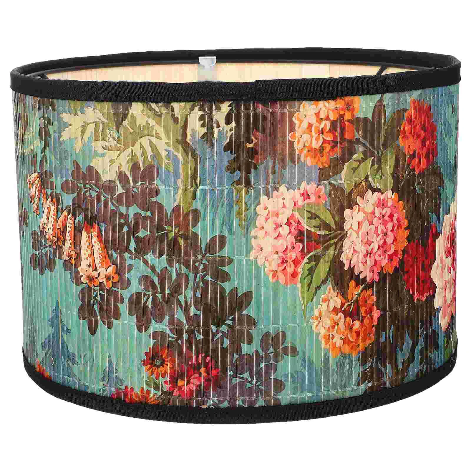 Винтажный барабанный абажур Цветочный Абажур Красочный Печатный чехол для люстры с заменой рисунка на крышке настольной лампы