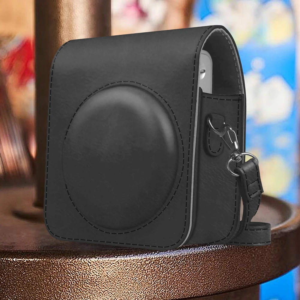 Винтажный чехол-накладка с карманом, защитный чехол для камеры из искусственной кожи, регулируемый плечевой ремень для камеры мгновенной печати Instax Mini 90