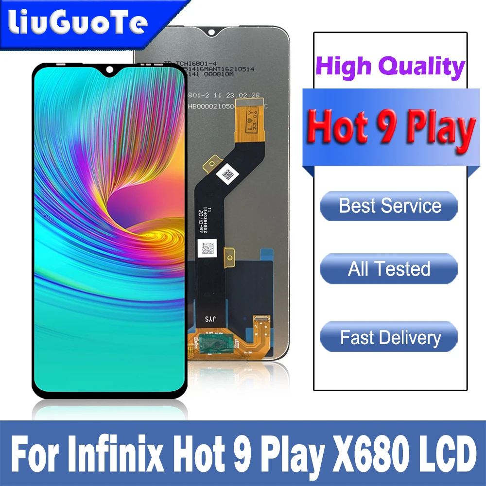Высокое Качество Протестировано Для Infinix Hot 9 Play X680B X680 Дигитайзер С Сенсорным Экраном В Сборе Для Замены ЖК-дисплея Hot 9 Play X680B X680