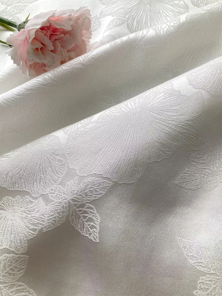 Высококачественная натуральная шелковая жаккардовая ткань для одежды в цветочек цвета шелковицы Шелковицы Элегантное роскошное платье для женщин для пошива по метрам S1