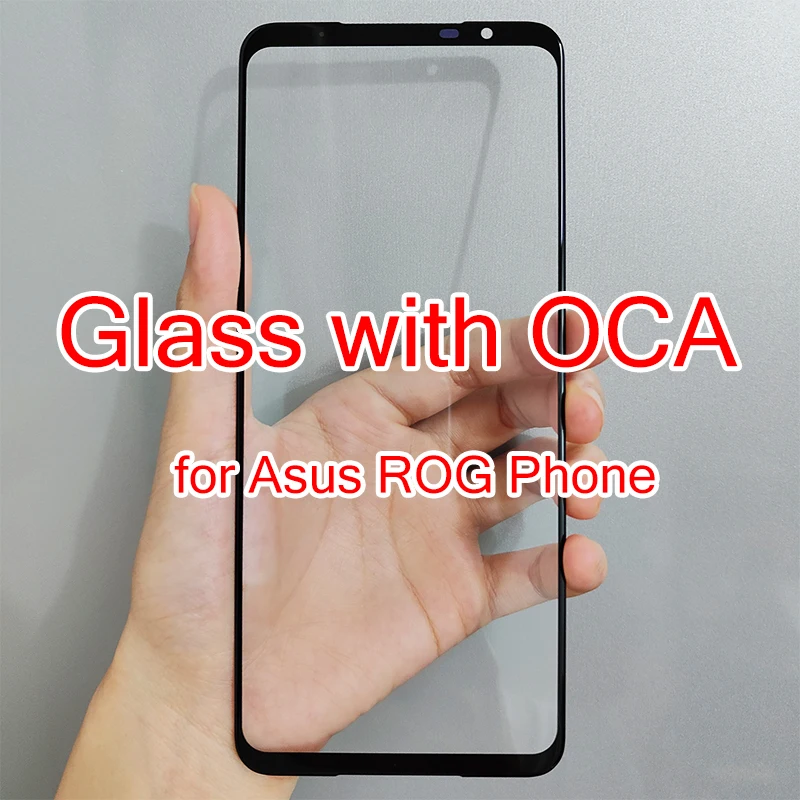 Высококачественное переднее внешнее стекло с сенсорным экраном OCA для Asus ROG Phone 7/7 Ultimate (Олеофобное покрытие)