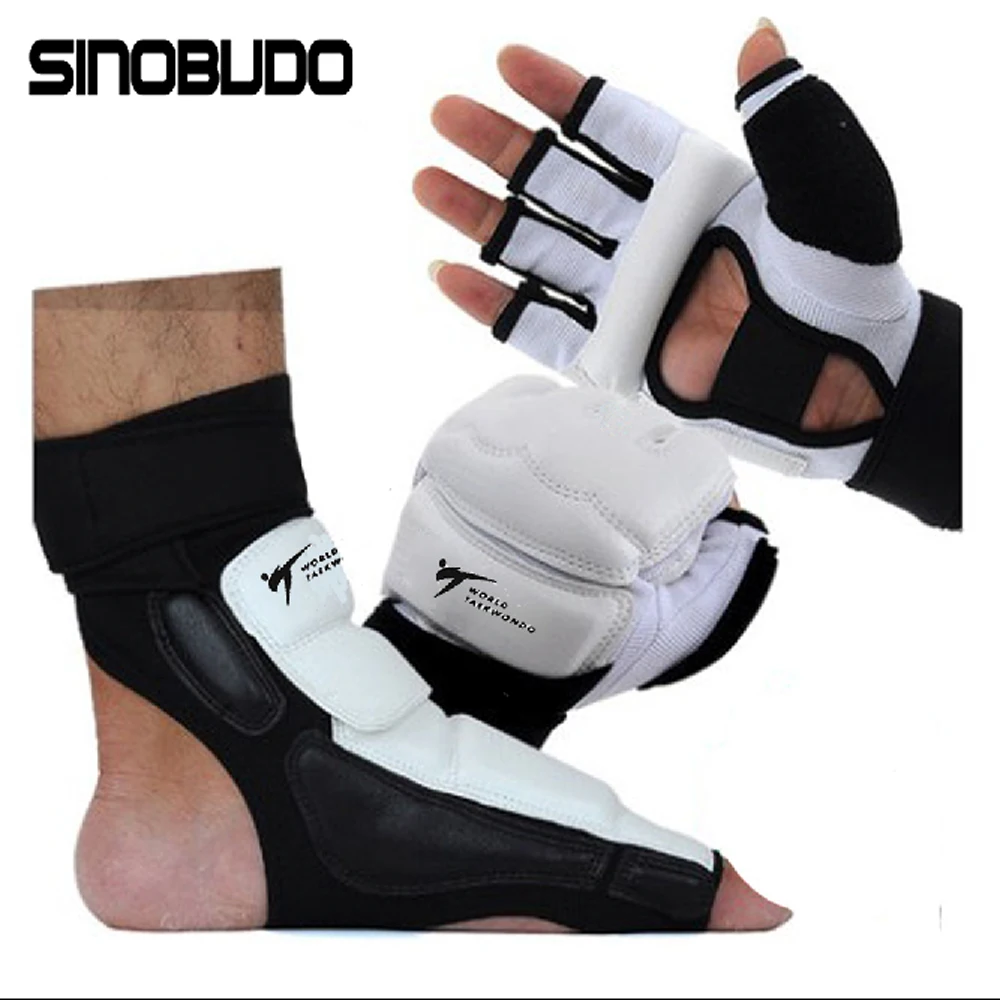 Высококачественные перчатки для рук из искусственной кожи для тхэквондо, носки для ног, защитная защита для лодыжек, защита для ладоней, защитный костюм для взрослых и детей