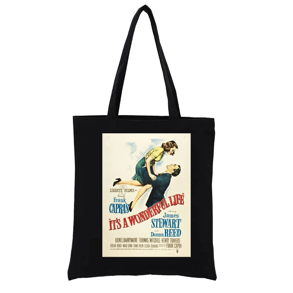 Графическая сумка-тоут Its a Wonderful Life, винтажные сумки для шоппинга с принтом плакатов, женские сумки для женщин, модная забавная сумка-тоут, Эко