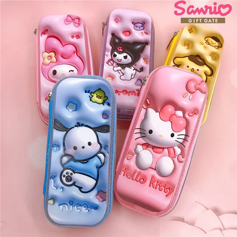 Детская канцелярская коробка Sanrio Melody Kuromi Hello Kitty, пенал Cinnamoroll, Набор для детей, Подарочный пенал, Школьные принадлежности